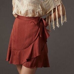 Maeve by Anthropologie Ruffle Mini Wrap Skirt - NWT